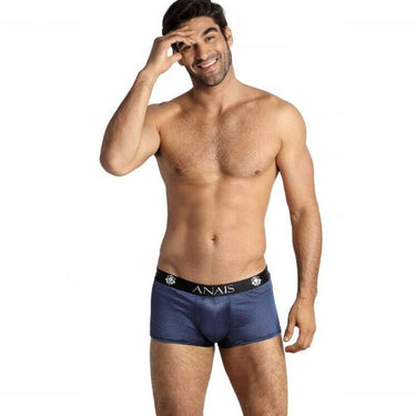 Boxer Uomo Navy a Righe in Raso, Comfort e Stile Sportivo